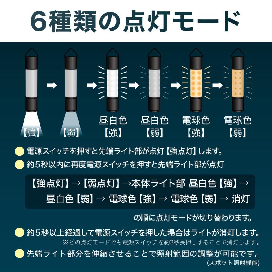 ポケットランタン USB 充電式 吊り下げ フック付き 2WAY 300ルーメンType-C IPX5 Pocket Lanthanum(C) |  | 03