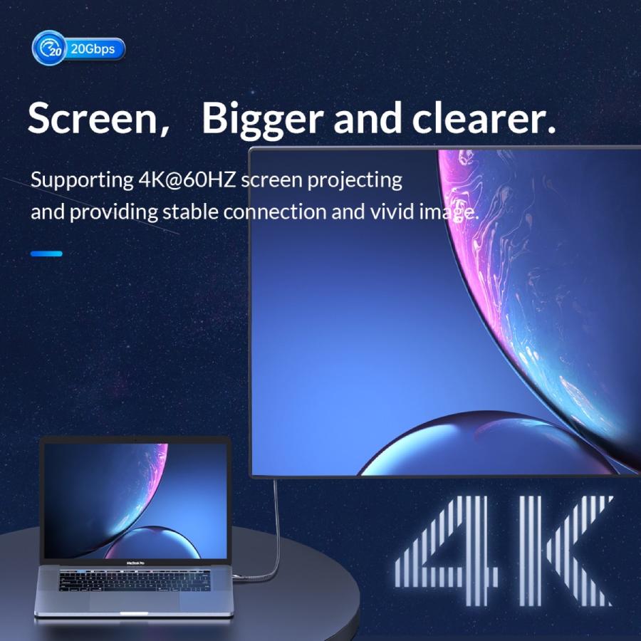 【処分特価】 ORICO ACC32-10-BK-BP USB-C 2 in 1 データケーブル 1m USB Type-C & Type-A 【パッケージレス】(2C) |  | 05