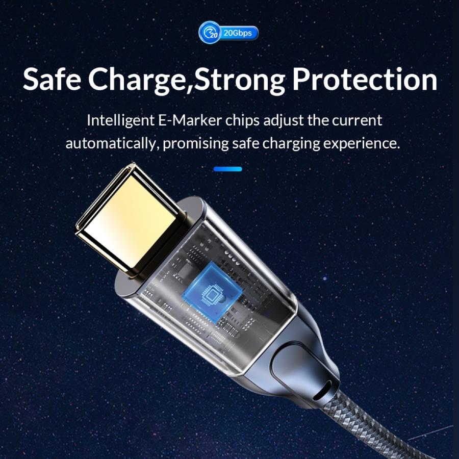 【処分特価】 ORICO ACC32-10-BK-BP USB-C 2 in 1 データケーブル 1m USB Type-C & Type-A 【パッケージレス】(2C) |  | 06