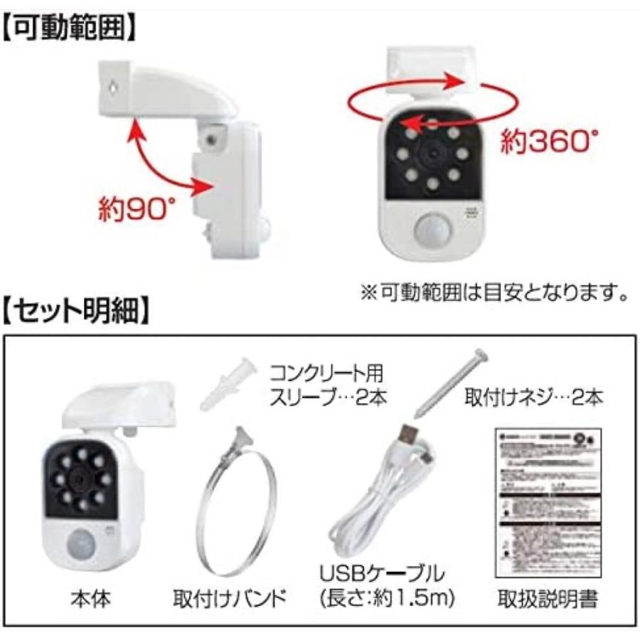 大進 DLC-2T100AR 充電式 防犯カメラ型 センサーライト 200ルーメン USB充電式 LED DAISHIN (06) | DAISHIN | 07