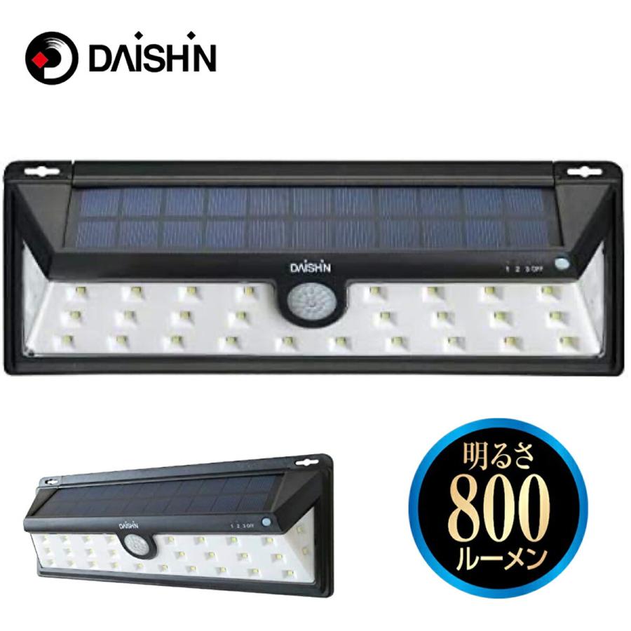 大進 DLS-NWL003 ソーラー ウォールライト 800ルーメン LED 磁石 3モード切替 コンセント不要 人感 センサー 防雨 構造 屋内 屋外 電灯 玄関 庭 ガレージ 駐車場 | DAISHIN