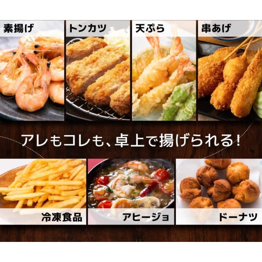 THANKO SGLFRYSBK おひとりさま用フライヤー カラリ 卓上 電気フライヤー 蓋 油受け付き 揚げ物 フライヤー 300ml 一人分 お一人様 プレゼント サンコー (08) | サンコー | 03