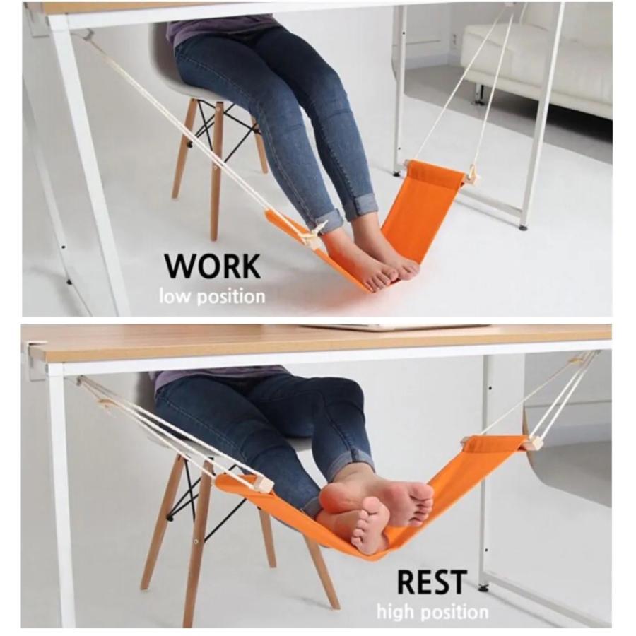 TR-AH001 デスク用 足ハンモック フットレスト 足置き 高さ調整 むくみ解消 デスクワーク (06) |  | 04