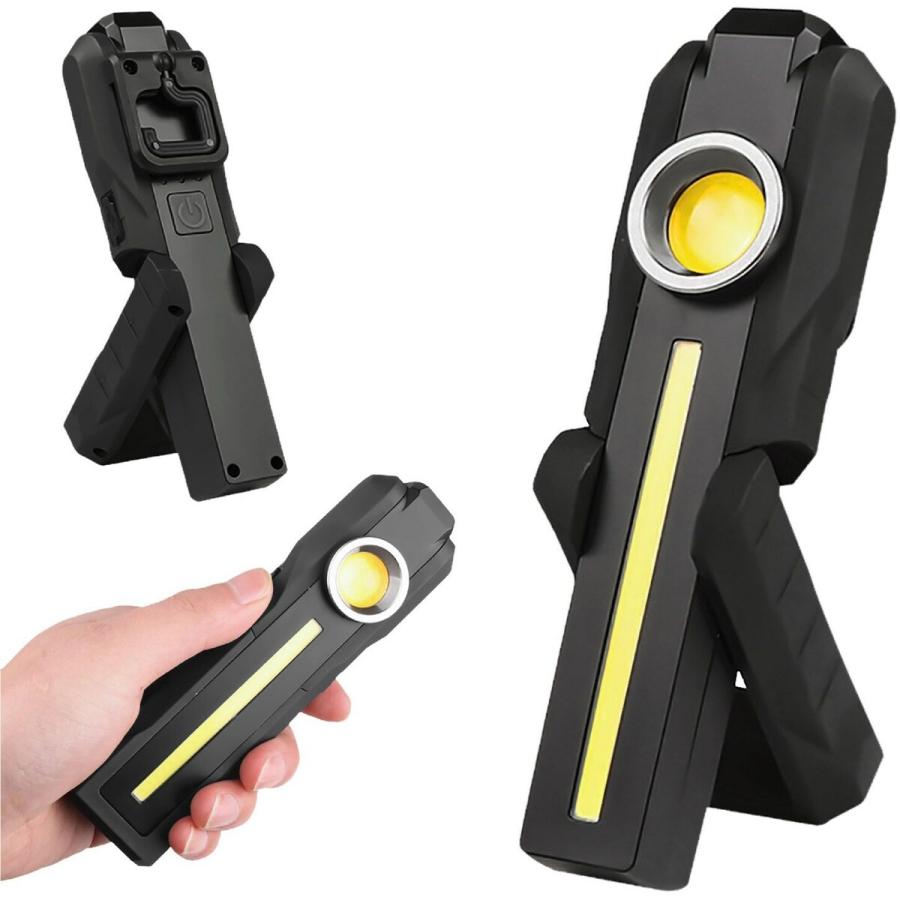 TR-WL010 充電式 LED ワークライト ハンドライト ランタン 底面マグネット フック付き 500ルーメン 調光 (06) | 