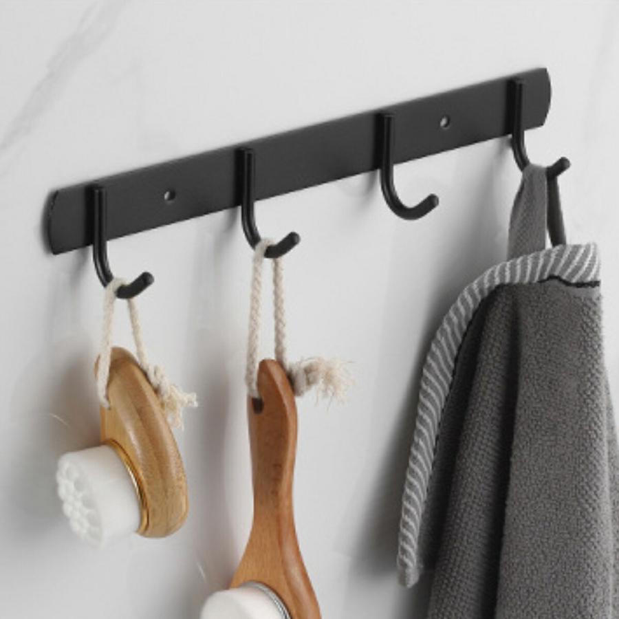 TR-KF001-4 壁面用 ステンレスフック 4連 ブラック 耐荷重10kg 壁 棚 防水 ウォールハンガー 黒 (06) |  | 04