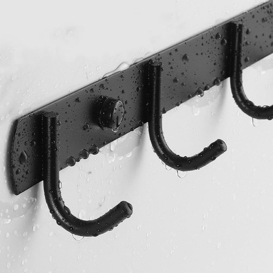 TR-KF001-5 壁面用 ステンレスフック 5連 ブラック 耐荷重10kg 壁 棚 防水 ウォールハンガー 黒 (06) |  | 03