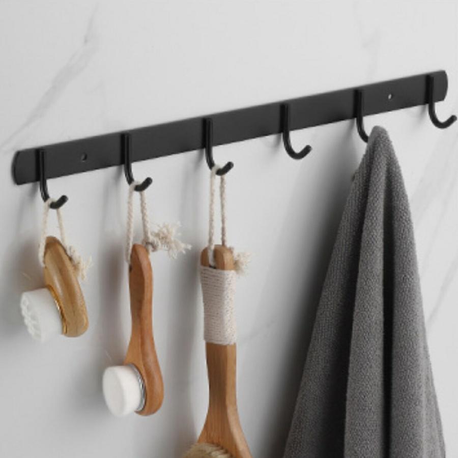 TR-KF001-6 壁面用 ステンレスフック 6連 ブラック 耐荷重10kg 壁 棚 防水 ウォールハンガー 黒 (06) |  | 04