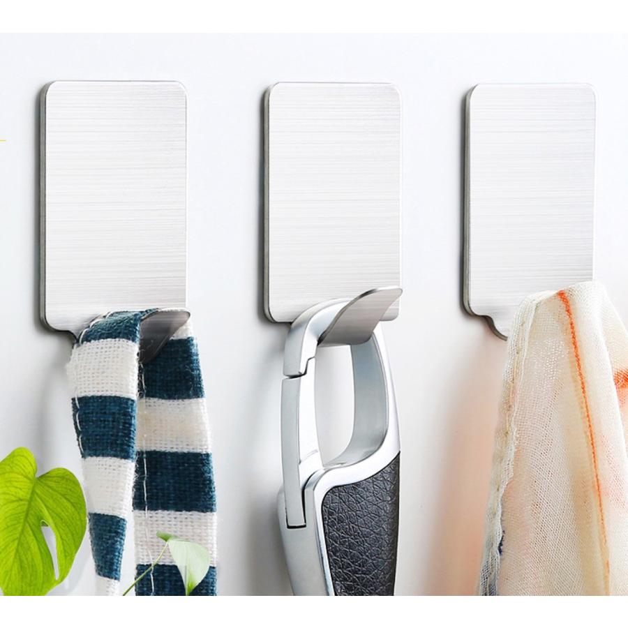 TR-KF003-B ステンレスフック 長方形 両面テープ 耐荷重5kg 吊り下げ 壁掛け 穴あけ不要 シルバー (C) |  | 01