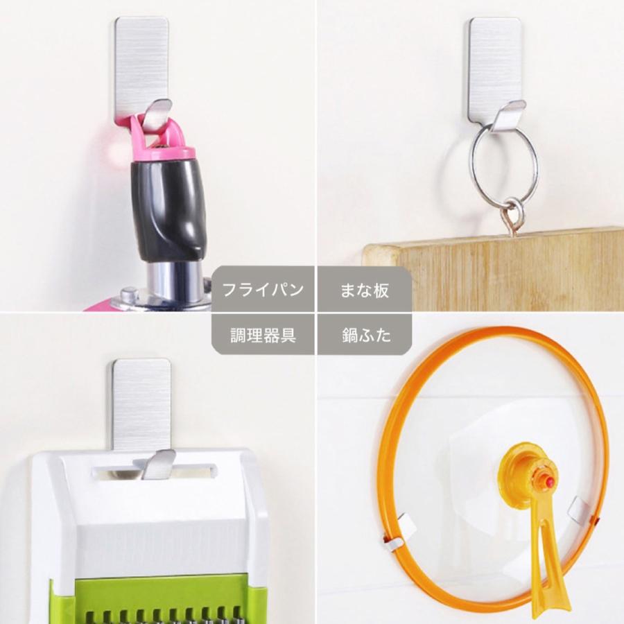 TR-KF003-B ステンレスフック 長方形 両面テープ 耐荷重5kg 吊り下げ 壁掛け 穴あけ不要 シルバー (C) |  | 02