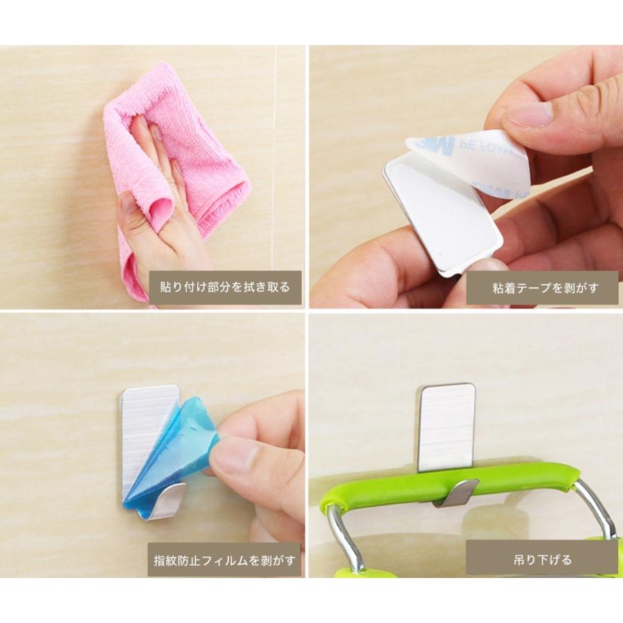 TR-KF003-B ステンレスフック 長方形 両面テープ 耐荷重5kg 吊り下げ 壁掛け 穴あけ不要 シルバー (C) |  | 03