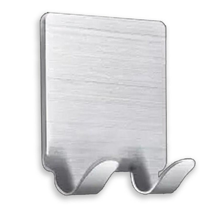 TR-KF003-C ステンレスフック ダブルフック 両面テープ 耐荷重5kg 吊り下げ 壁掛け 穴あけ不要 シルバー (C) | 