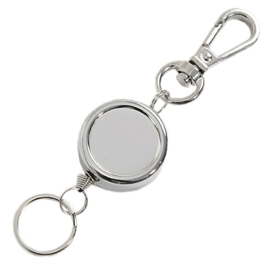 TR-STP011-SV カラビナ ミニリールストラップ シルバー リール長さ 41cm コードリール ストラップ キーホルダー (C) | 