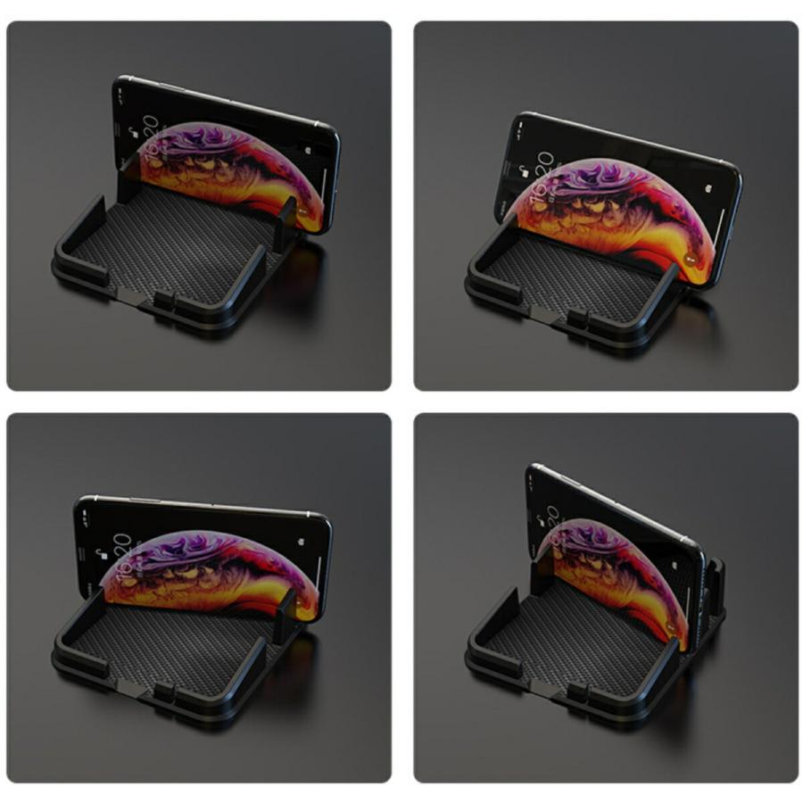 TR-CST004-BK ノンスリップスマホスタンド マルチアングル式 トレータイプ シリコン スタンド (06) |  | 02