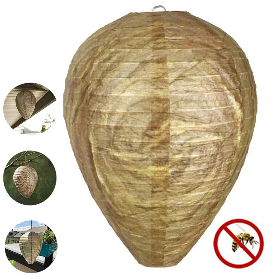 TR-BEE001 蜂が寄り付かなくなるダミー蜂の巣 ダミーちゃん 吊り下げ 屋外 ベランダ 玄関 ベージュ 蜂 蜂の巣 防止 対策 ダミー (2C) | 