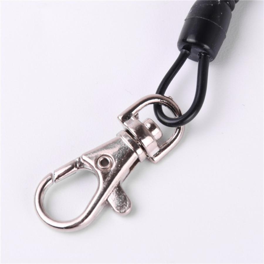 TR-STP014-BK ストラップ カールコード & クリップ 搭載 ブラック コイルストラップ バンジーストラップ (C) |  | 01