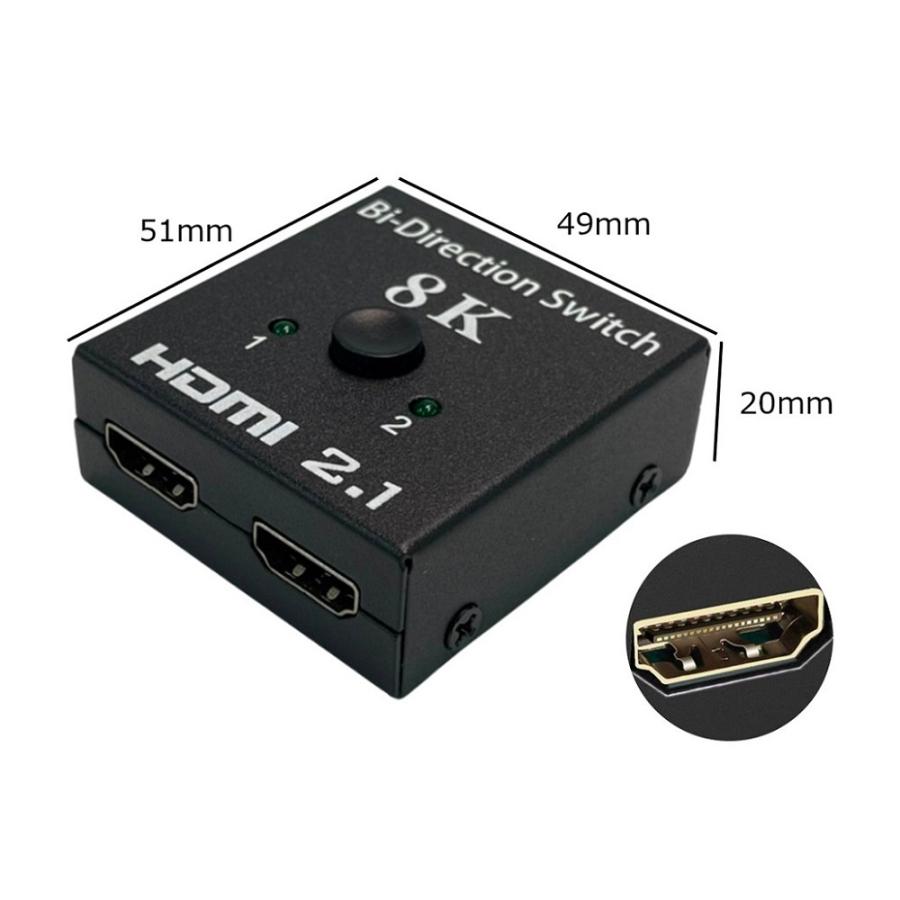 TR-HDM8K HDMI切替器 8Kモデル 双方向対応 (2入力・1出力/1入力・2出力) 切り替え LEDランプ付 ブラック (C) |  | 01