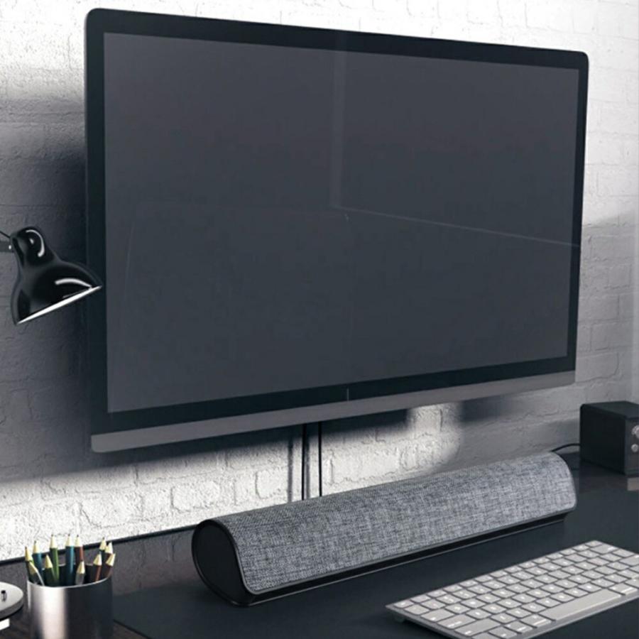 TR-USP002 USBサウンドバー デュアルスピーカー マイク接続可能 360度サウンド 卓上スピーカー アッシュグレー (06) |  | 01