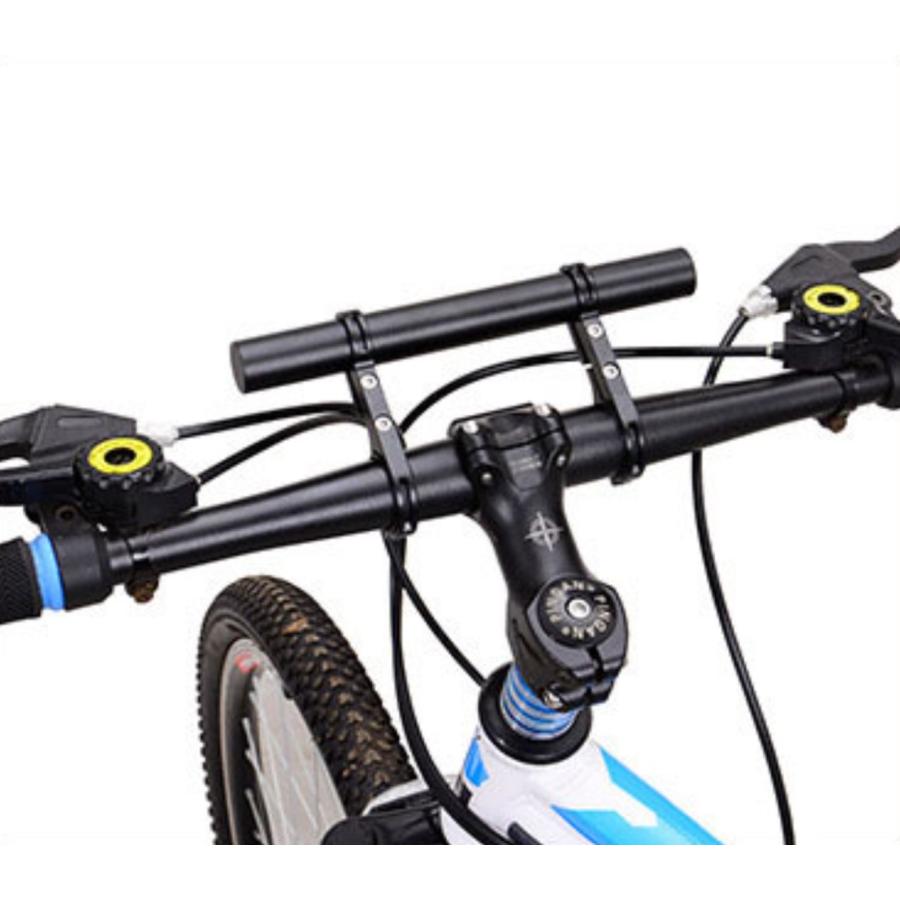 TR-BEB002-BK 自転車用エクステンションバー 20cm スマホホルダー ライト 取付 自転車 ハンドル ブラック (C) |  | 01
