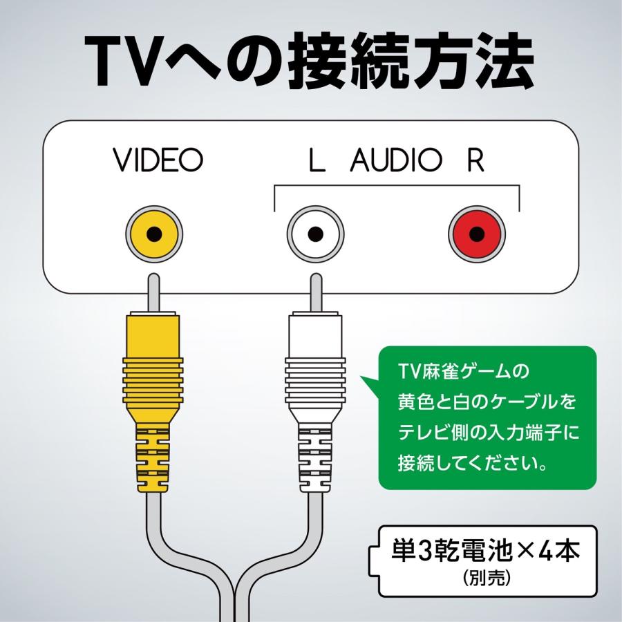 TV麻雀ゲーム 家庭用 テレビゲーム 2人打ち 麻雀 マージャン 乾電池式 旅行 出張 RCA かんたん接続 (C) | アンファンス | 04