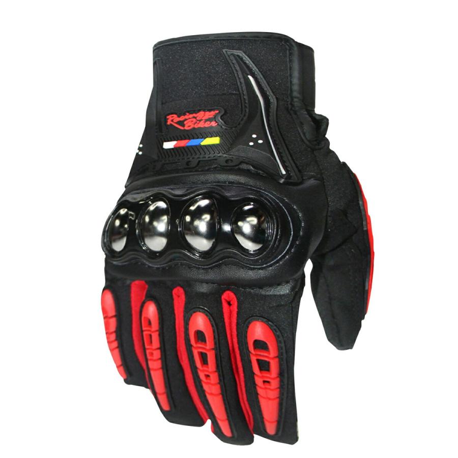 TR-BGL001-RD バイク用グローブ スマホ操作対応 M / L / XL プロテクター ナックルガード グローブ バイク(C) | 