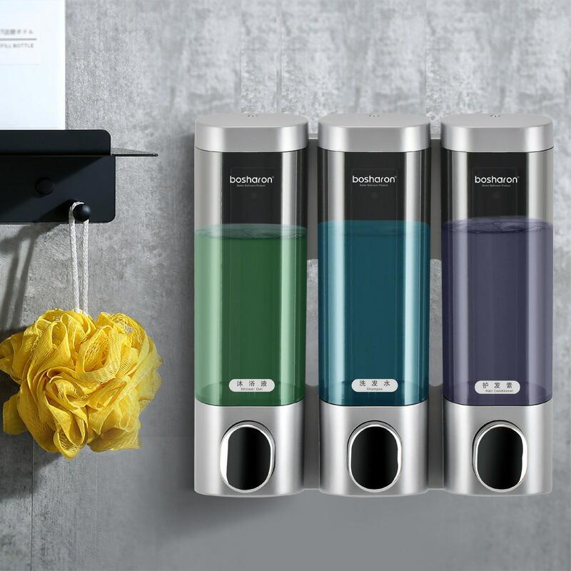 TR-DB001 シャンプーディスペンサー 3本タイプ 300ml×3 壁掛け式 容器取り外し可能 ソープディスペンサー(05) |  | 01