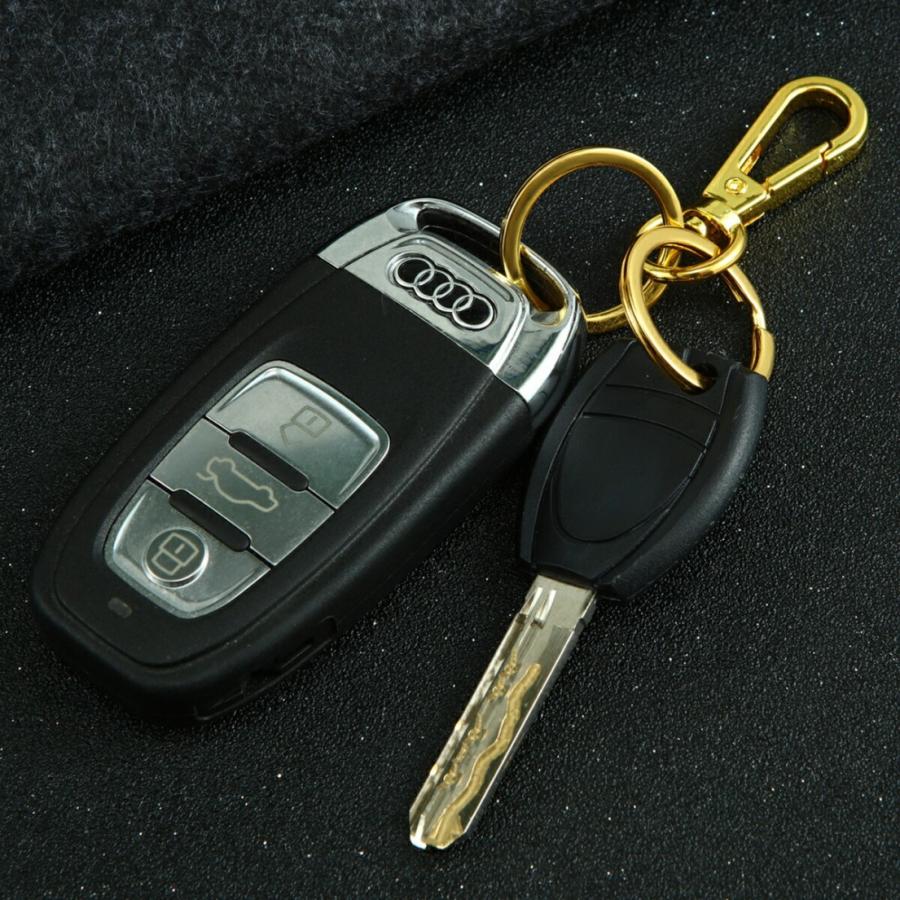 TR-KH002-BK カラビナ キーリング ホルダー リング2個 鍵 小物 紛失防止 オフィス 作業 軽量 ストラップ ブラック (C) |  | 01