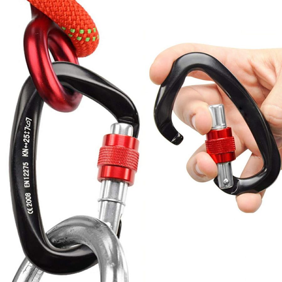 TR-KBN001-BK カラビナ キーホルダー D型 高耐久 鍵 小物 工具 紛失防止 オフィス アウトドア 軽量 コンパクト (C) |  | 01