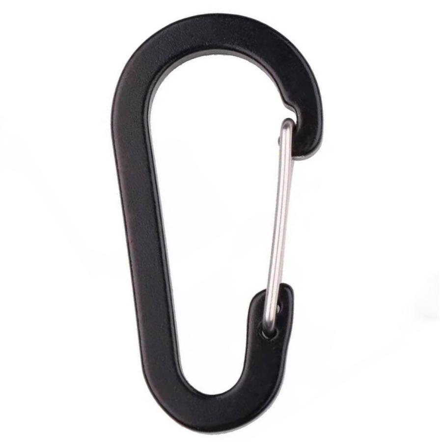 TR-KBN002-BK 組み合わせ用 カラビナ サイズ6 D型 アルミ合金 チェーン ワイヤー ロープ 金具 連結 ジョイント (C) | 