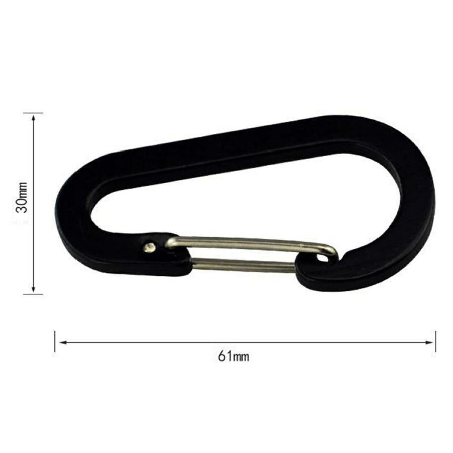 TR-KBN002-BK 組み合わせ用 カラビナ サイズ6 D型 アルミ合金 チェーン ワイヤー ロープ 金具 連結 ジョイント (C) |  | 01