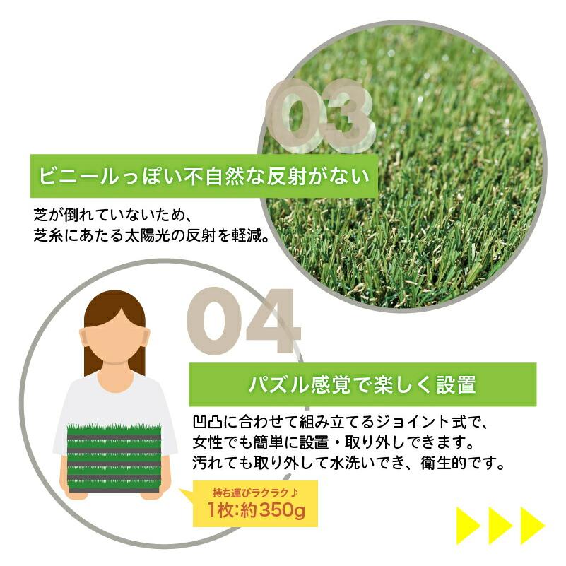 メモリーターフ MTSQ-09 メモリーターフスクエア 芝丈 25mm 縦300mm×横300mm 人工芝 ガーデニング ベランダ (M) |  | 05