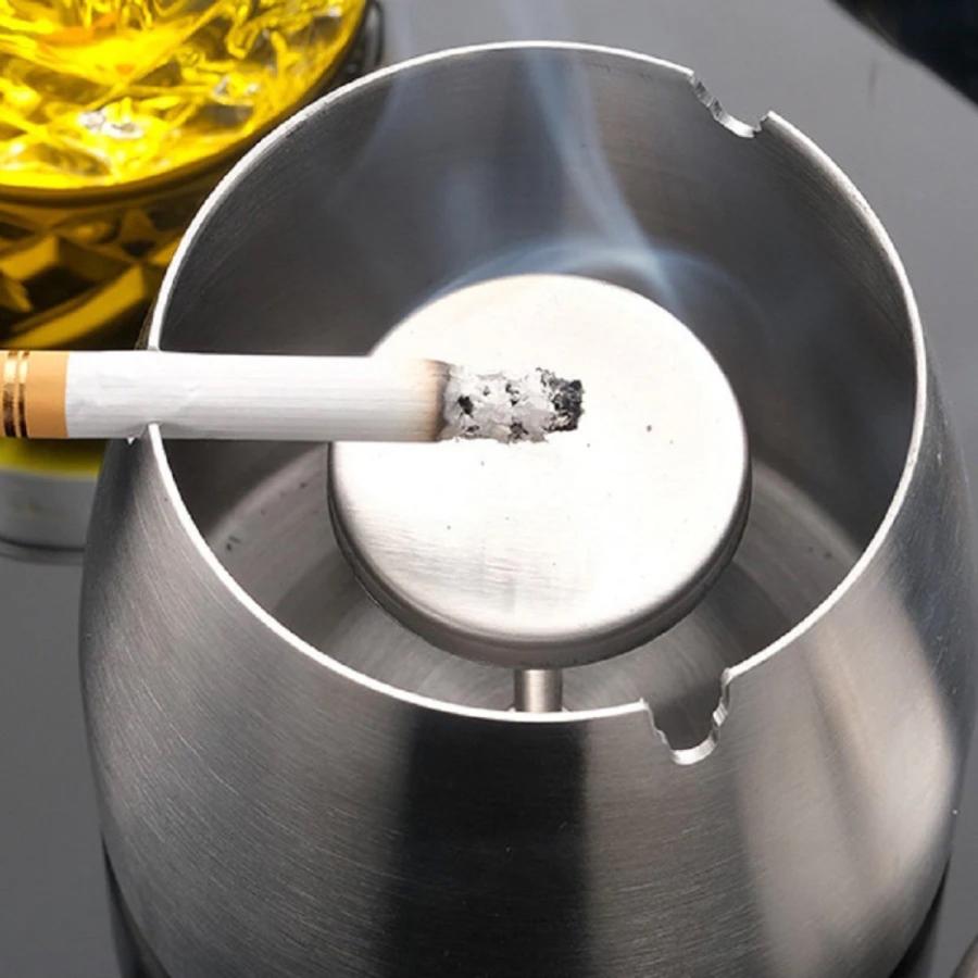 TR-HIZ002 フタ付き ステンレス灰皿 自宅 飲食店 ホテル 車 防臭 防煙 ステンレス 灰皿 ポータブル コンパクト (05) |  | 01