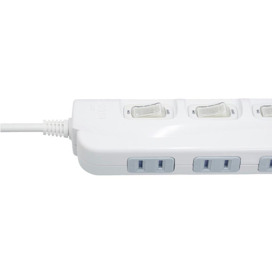 TR-S3S01W 延長コード OAタップ 個別スイッチ付き 3個口 1m AC 100V 15A 1500W 電源タップ (05) |  | 01