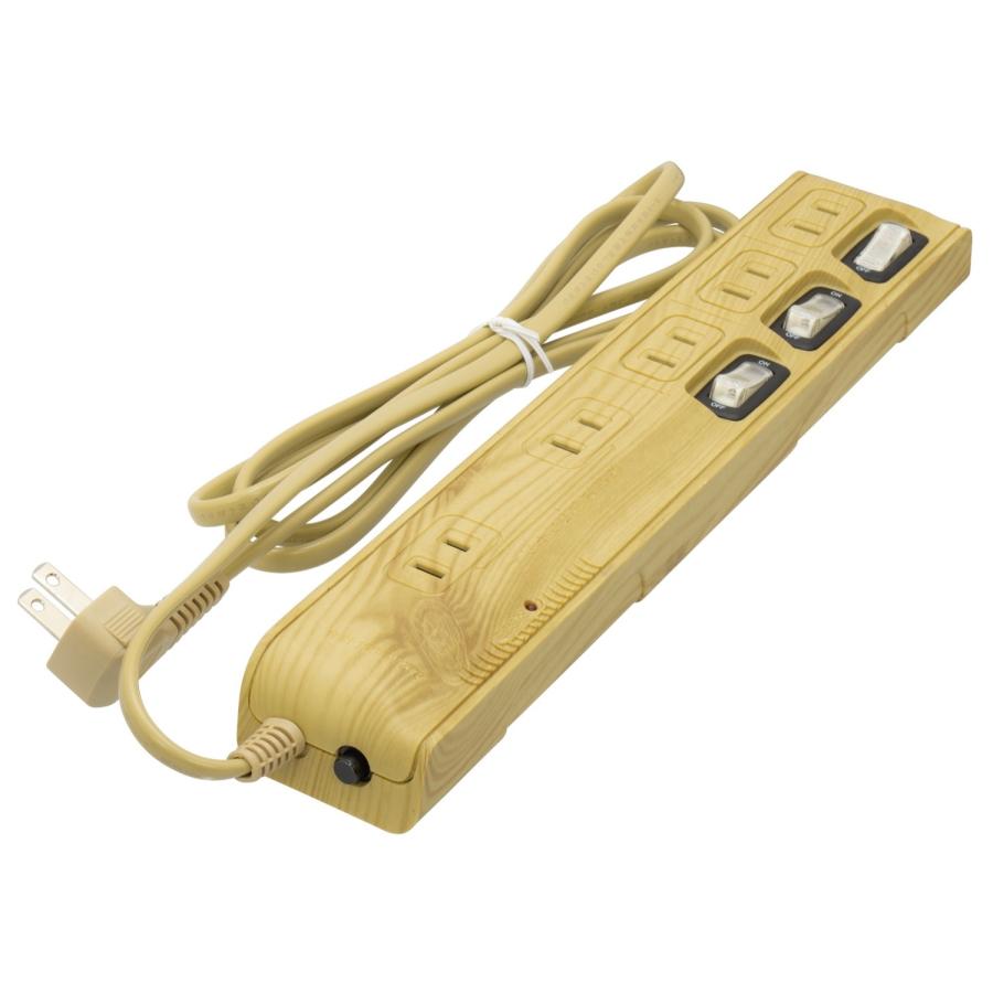 TR-SSK-3S2T02WD 木目調延長コード OAタップ 5個口 ブレーカー内蔵 2m AC 100V 15A 1500W (05) | 