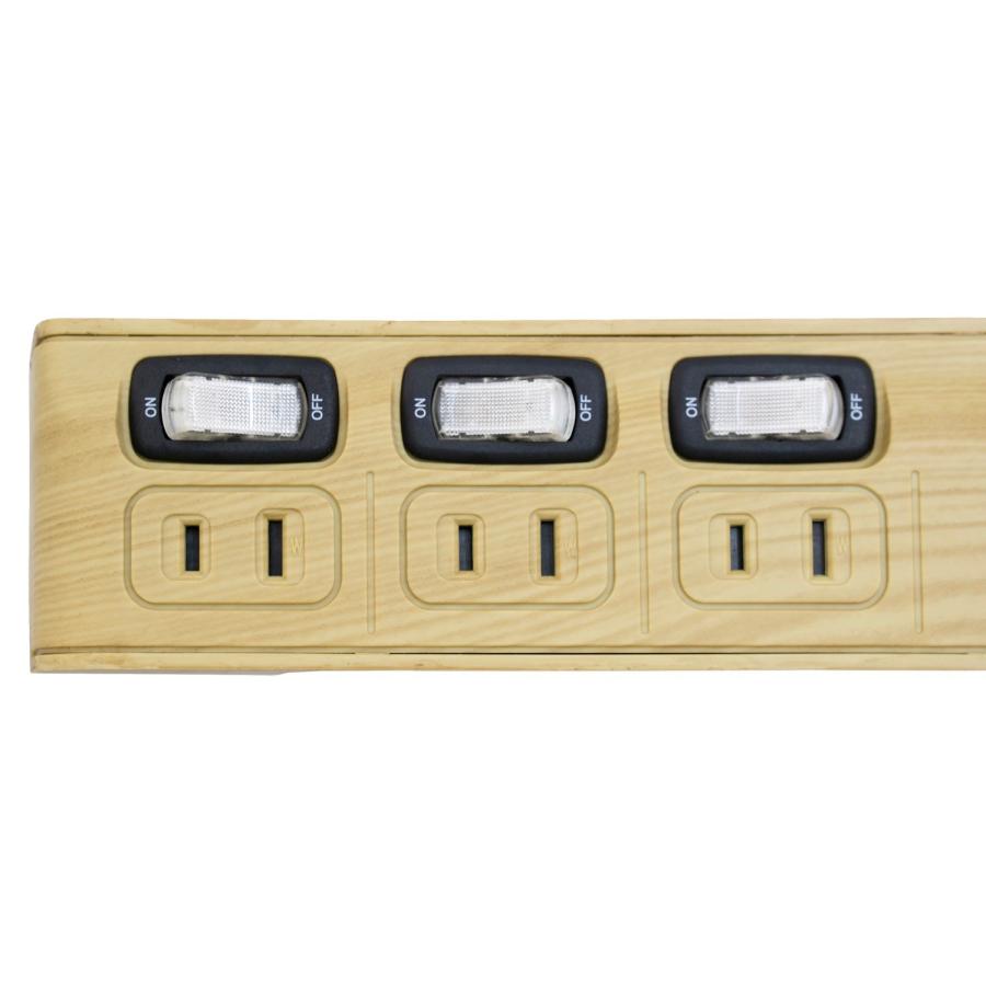 TR-SSK-3S2T02WD 木目調延長コード OAタップ 5個口 ブレーカー内蔵 2m AC 100V 15A 1500W (05) |  | 01