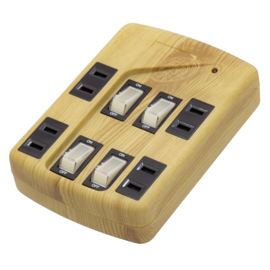 TR-SSK-WS4WD ウォールタップ 節電コンセント 4個口 木目調 スイッチ付 AC 125V 15A 1500W タップ (05) | 