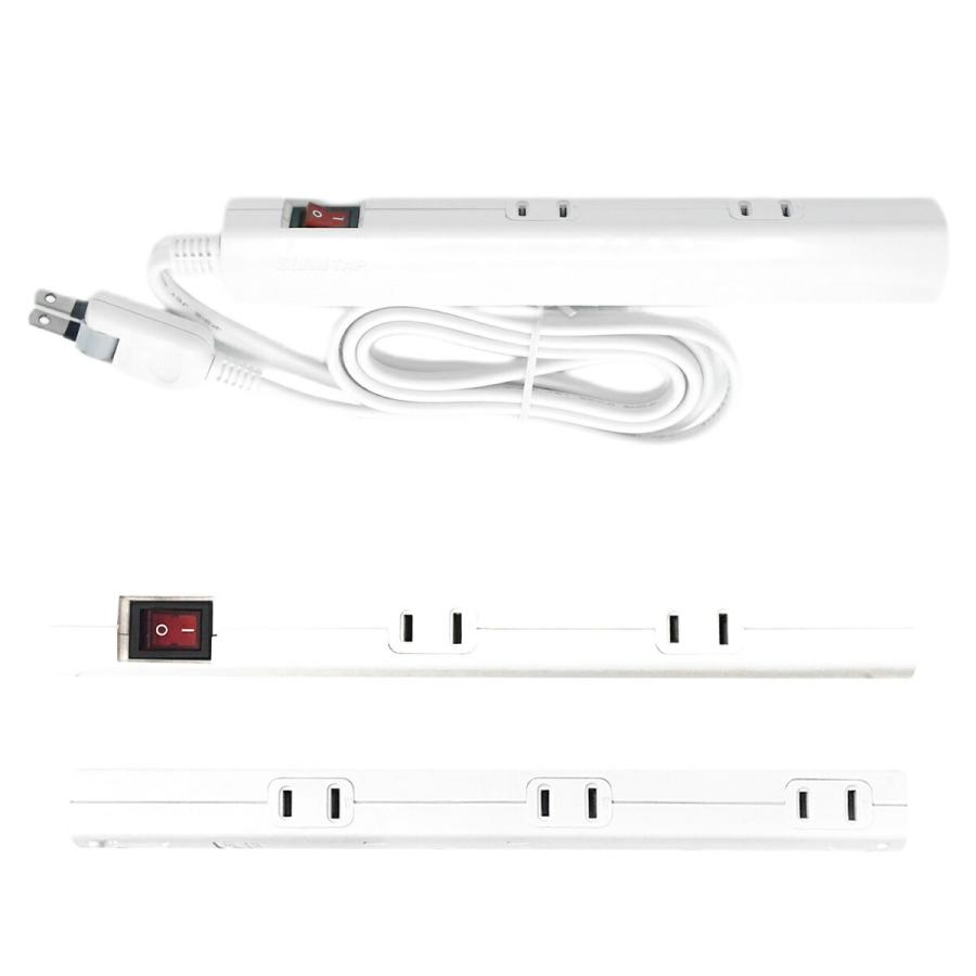 TR-SSM5TS02W スリムタップ 5個口 集中スイッチ付き 2m AC 100V 15A 1500W 延長コード 電源タップ (06) | 