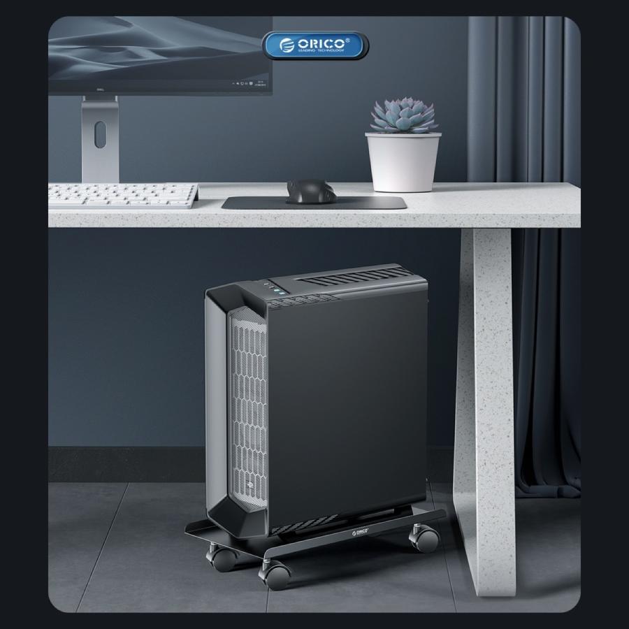 【処分特価】 ORICO CPB-5 CPUスタンド キャスター付き ブラック 側板あり 収納 スタンド デスクトップ CPU 台車 PC パソコン オリコ (10) |  | 01