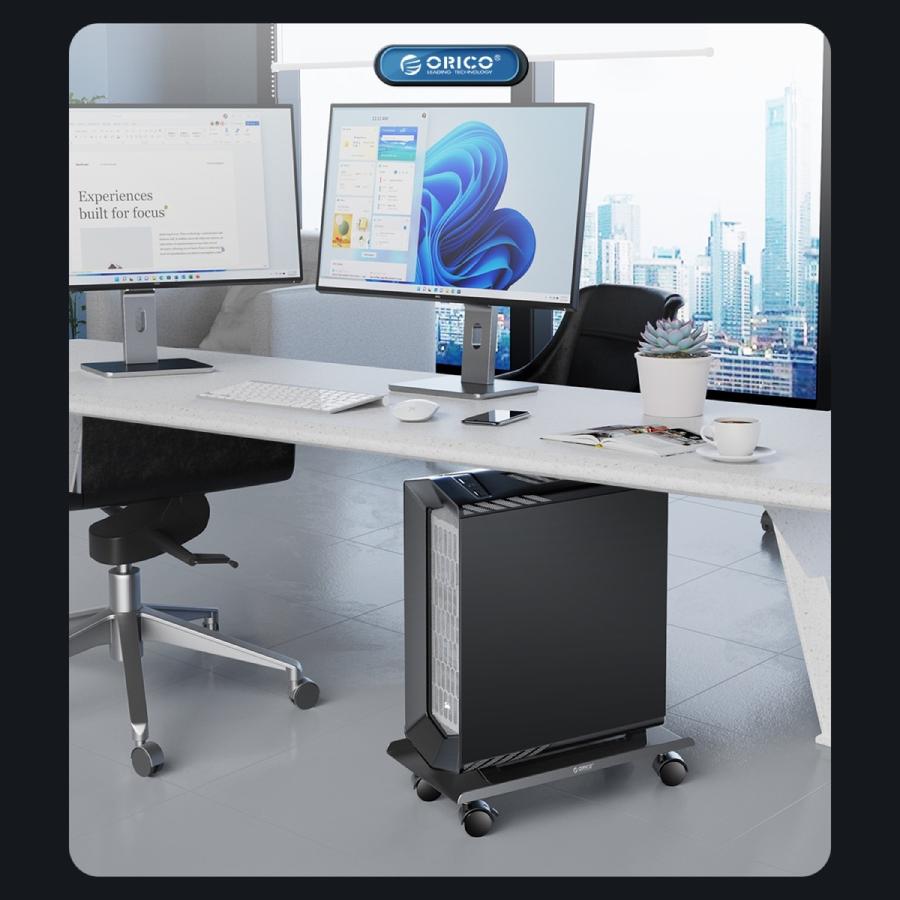 【処分特価】 ORICO CPB-5 CPUスタンド キャスター付き ブラック 側板あり 収納 スタンド デスクトップ CPU 台車 PC パソコン オリコ (10) |  | 02