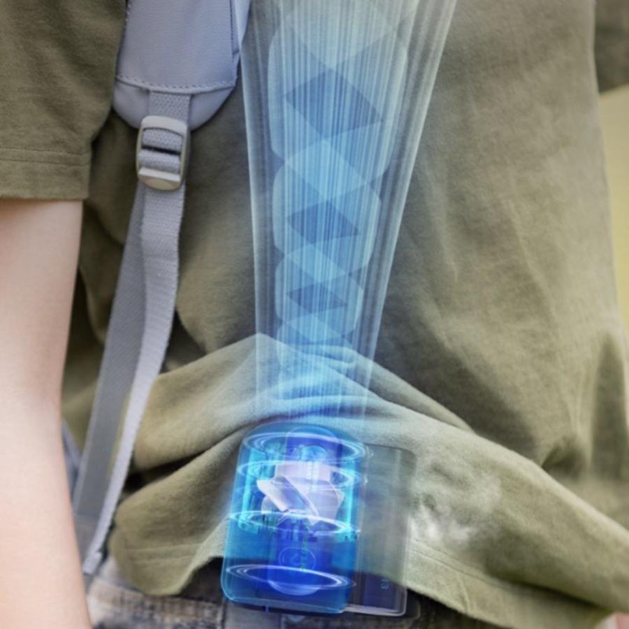 TR-JBF 充電式 ベルトファン ハンズフリー 風量3段階 小型 扇風機 ファン 卓上 クリップ ベルト アウトドア 熱中症対策 (06) |  | 01