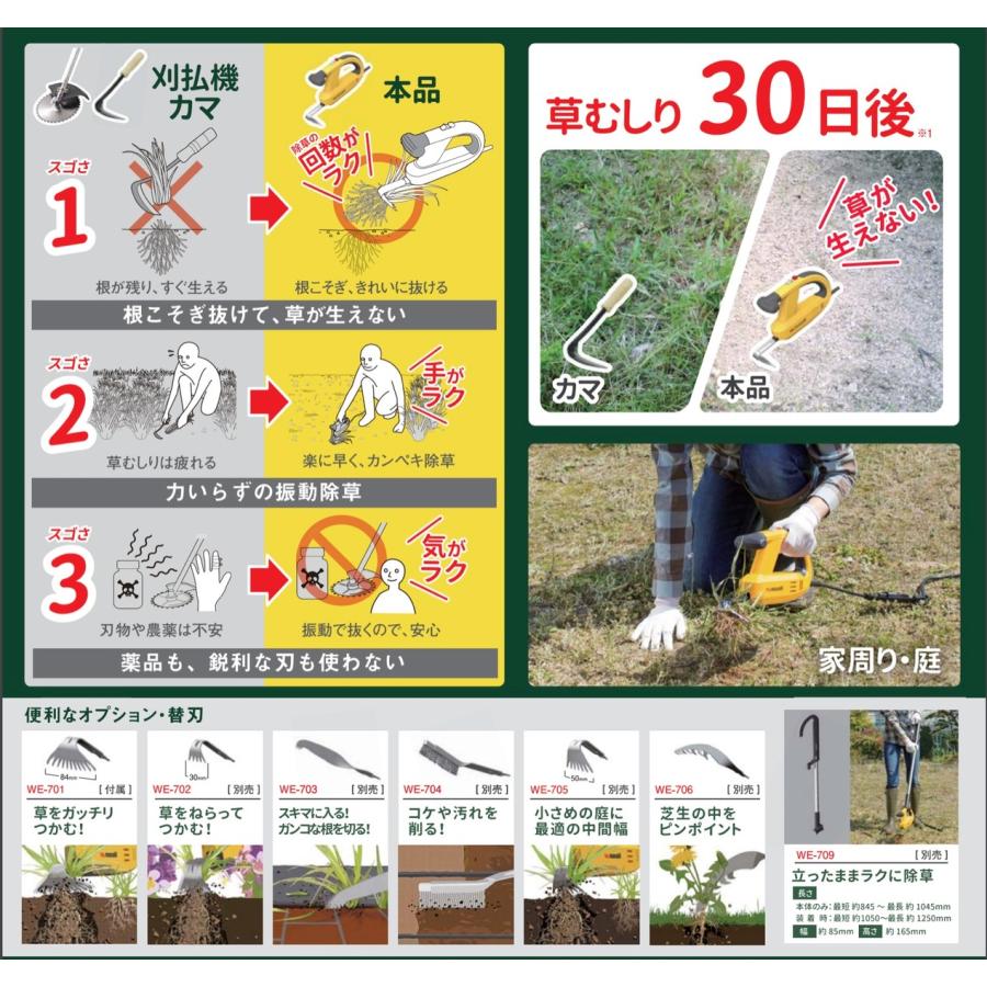 musashi WE-700 除草バイブレーター 草むしり 草刈り 除草 振動除草 根こそぎ 綺麗 安全 庭 ガーデン 駐車場 ムサシ(F) | musashi(DIY) | 02