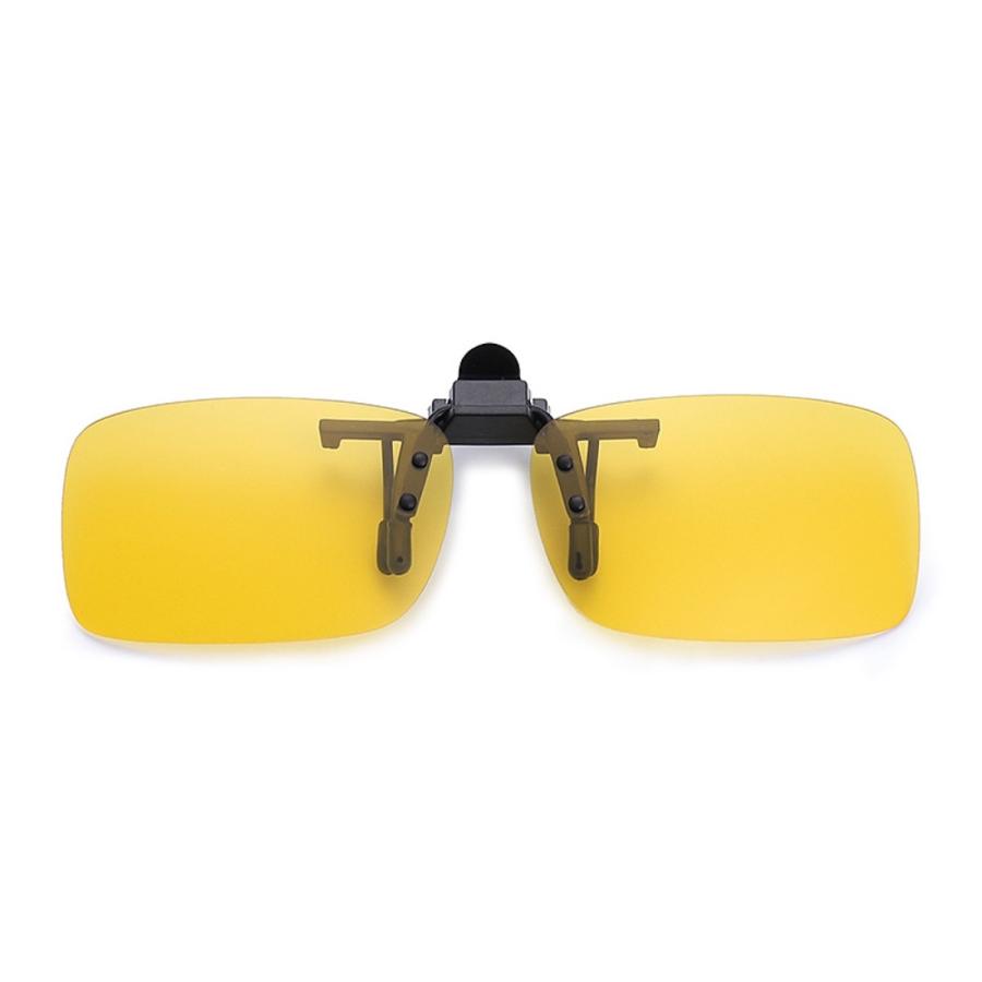 TR-CHS002 クリップ式 偏光サングラス 専用ケース付き UVカット メガネ装着 跳ね上げ イエロー S / M / L  (06) | 