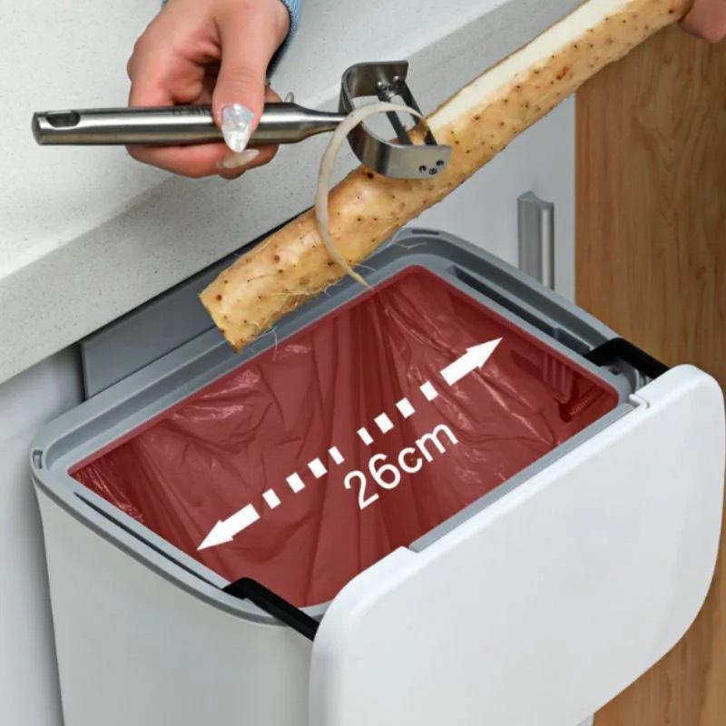 TR-SGF001 シンク扉にかけるゴミ箱 7L フタ付き 大容量 壁掛け 粘着シート ごみ箱 生ごみ ダストボックス キッチン 台所 (08) |  | 02
