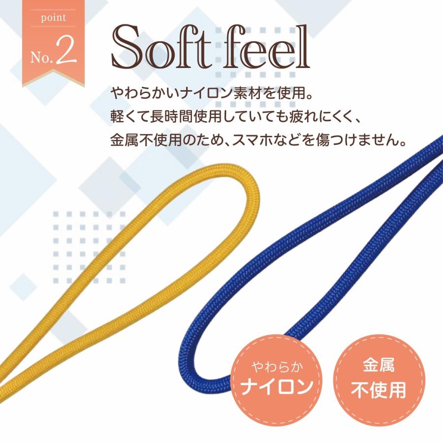 TR-STP004 シンプルカラーストラップ 丸紐 6色 ナイロン 軽量 落下防止 盗難防止 ショート ストラップ (C) |  | 03