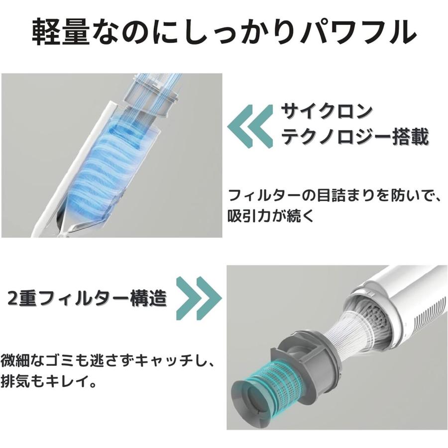 CCP CJ-DC22-BE コードレス ハンディ スティッククリーナー 充電式 ワンタッチゴミ捨て 軽量 掃除 掃除機 シーシーピー (M) | CCP | 02