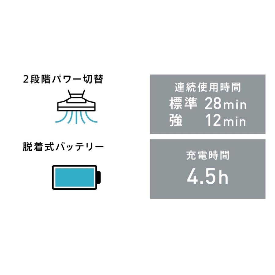 CCP CM-DC99-WH コードレス スリム クリーナー ハンディ ハイパワー 軽量 コンパクト 掃除 掃除機 車内 シーシーピー (M) | CCP | 04