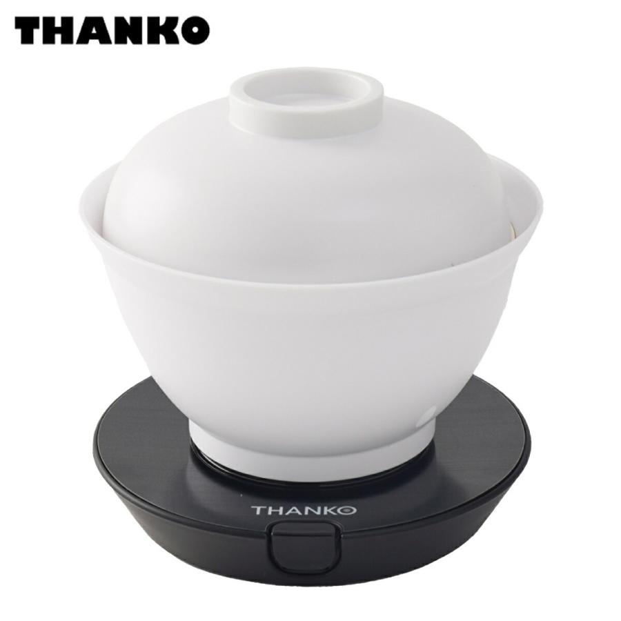 THANKO DNBRRCSWH 2段式 どんぶり型 炊飯器 自炊 0.5合 1合 一人前 ひとり用 おかず温め 丼 サンコー (08) | サンコー