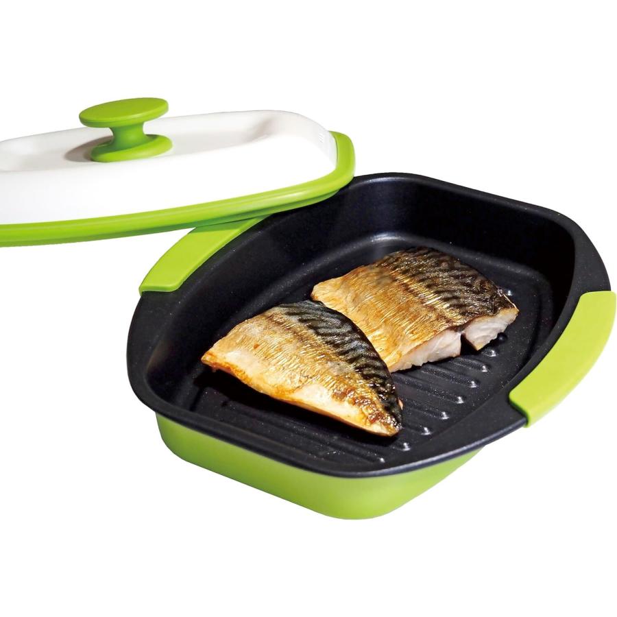TO-PLAN TKSM-33 レンジで焼ケール 角型 グリーン レンジ調理器 焼き魚 お肉 電子レンジ トプラン 東京企画販売 (R) | TO-PLAN | 04