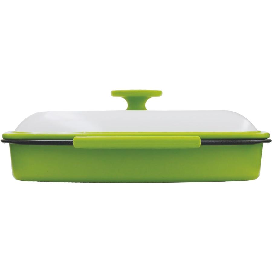 TO-PLAN TKSM-33 レンジで焼ケール 角型 グリーン レンジ調理器 焼き魚 お肉 電子レンジ トプラン 東京企画販売 (R) | TO-PLAN | 08