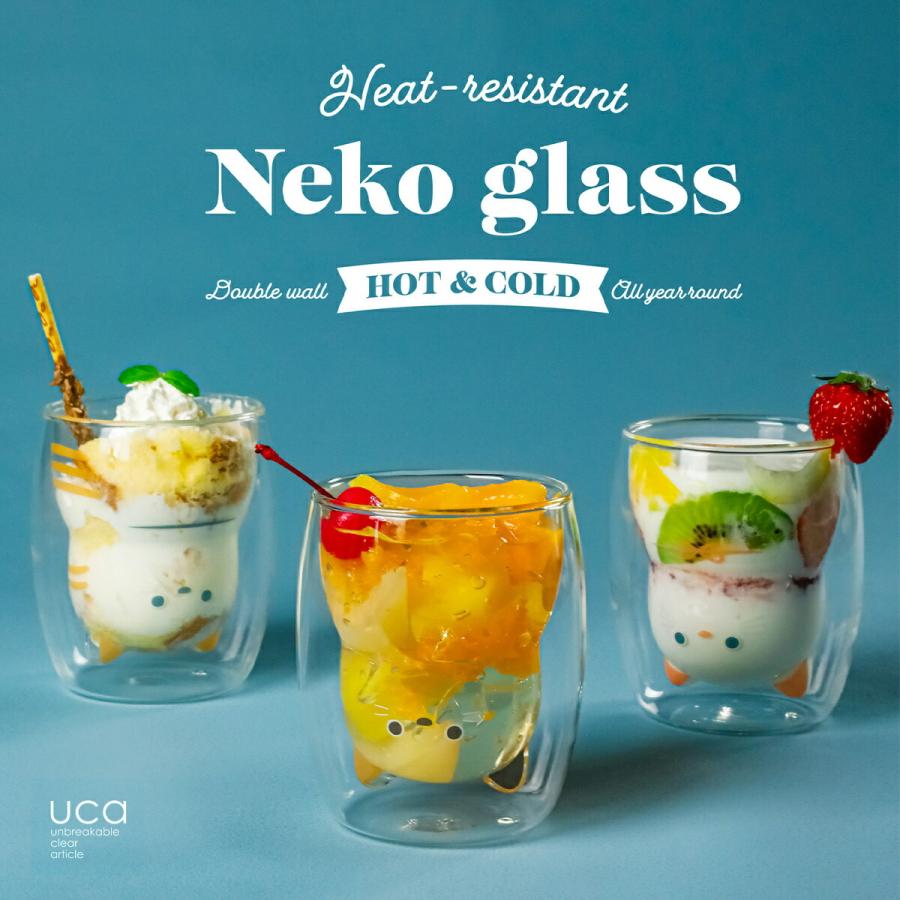 耐熱ネコグラス トラ ミケ シロ 270ml ダブルウォールグラス 結露しにくい 2層構造 保温 保冷 シービージャパン (R) | CB JAPAN