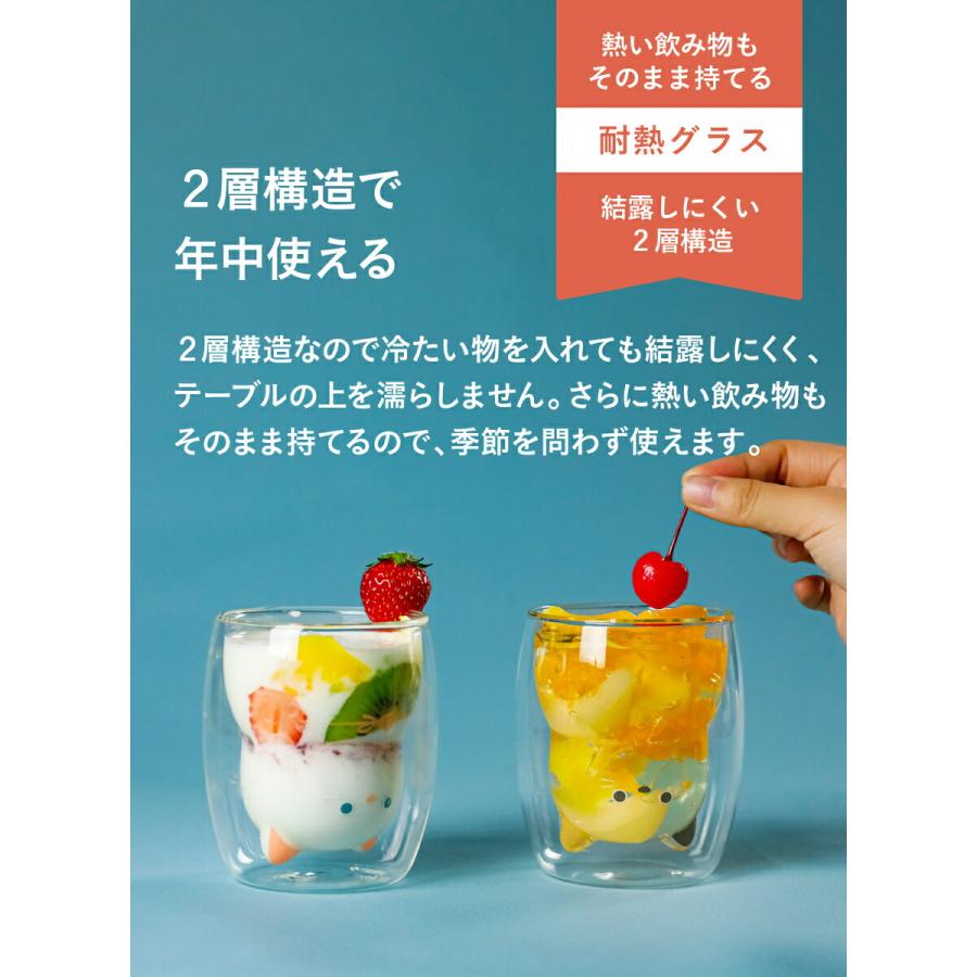 耐熱ネコグラス トラ ミケ シロ 270ml ダブルウォールグラス 結露しにくい 2層構造 保温 保冷 シービージャパン (R) | CB JAPAN | 01